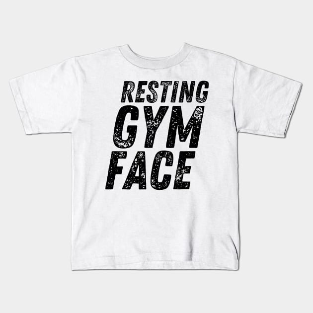 Resting Gym Face Kids T-Shirt by CoubaCarla